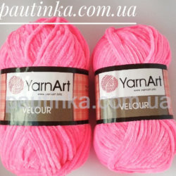 Плюшевая пряжа Велюр (Yarnart Velour) 860 розовый яркий