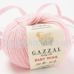 Gazzal Baby wool (Газзал беби Вул) 836 нежно розовый - шерстяная пряжа