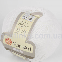 Yarn Art Jeans (Джинс Ярнарт) 01 білий