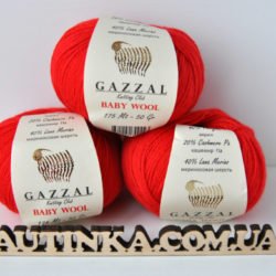 Gazzal Baby wool (Газзал беби Вул) 811 красный - шерстяная пряжа