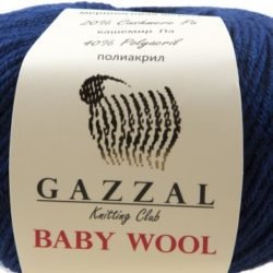 Gazzal Baby wool (Газзал беби Вул) 802 темно-синий - шерстяная пряжа