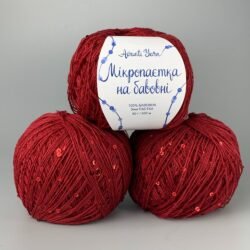Мікропаєтка на бавовні 004 темно-червоний