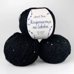 Мікропаєтка на бавовні 08 чорна з чорною паєткою