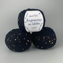 Мікропаєтка на бавовні 09 чорна з золотою паєткою